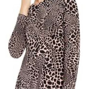 JOSEPH RIBKOFF. Leopard print, mock turtleneck dress. Form fitted. Size …